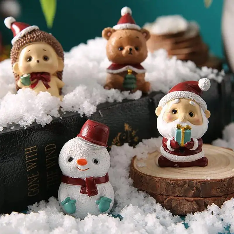 

Christmas Santa Claus Resin Animal Decorative Statues Miniatures Party Supplies Landscape Decorations Fairy Dollhouse Accessorie
