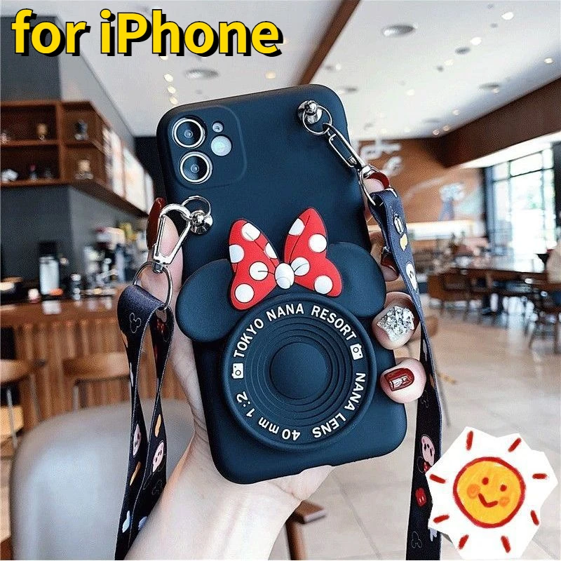 

For iPhone 14 Pro Max XR XS X 13 12 11 6S SE 7 8 Plus Mini Shockproof Phone Case Protective Sleeve Lnclined Span Lanyard
