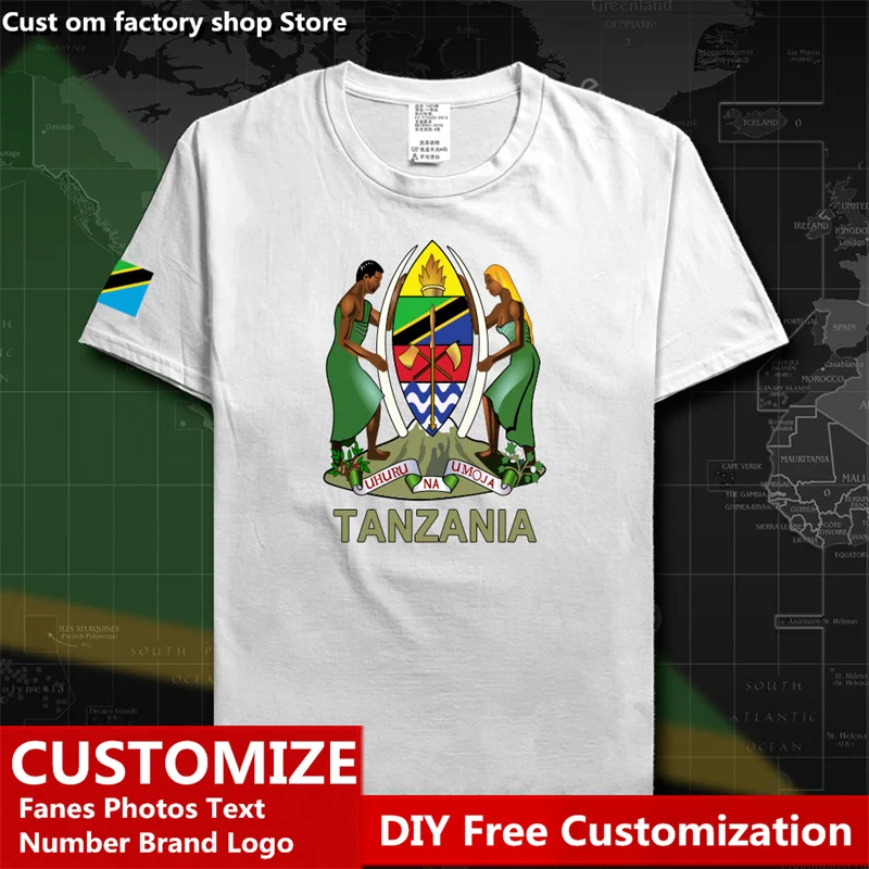 

Tanzania Tanzanian Country T shirt Custom Jersey Fans DIY Name Number LOGO High Street Fashion Loose Casual T-shirt