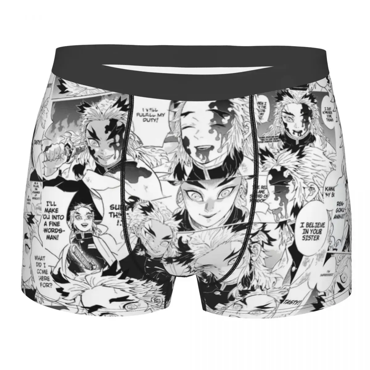 

Humor Boxer Shorts Panties Men's Rengoku Aniki Collage Demon Slayer Underwear Anime Demon Manga Soft Underpants for Homme S-XXL