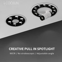 coojun creative spotlight led embedded ring circular adjustable anti glare ceiling light living room without main light lighting