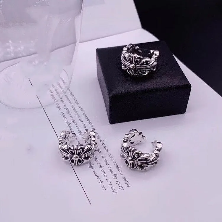 

European and American fashion hip hop punk style cross flower opening adjustable couple ring