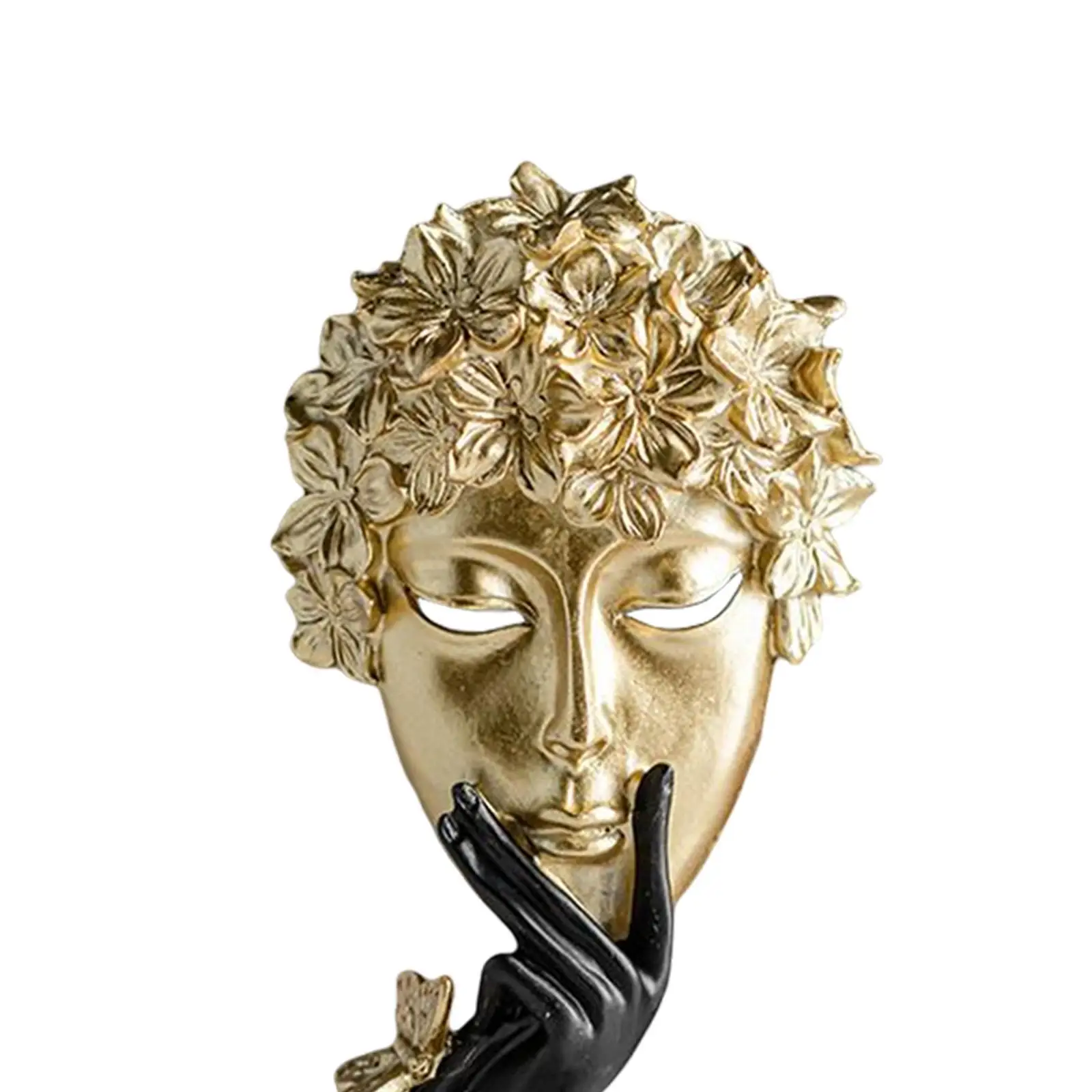 

Creative Face Thinker Statue Mask Sculpture Crafts Statue Figurine Black