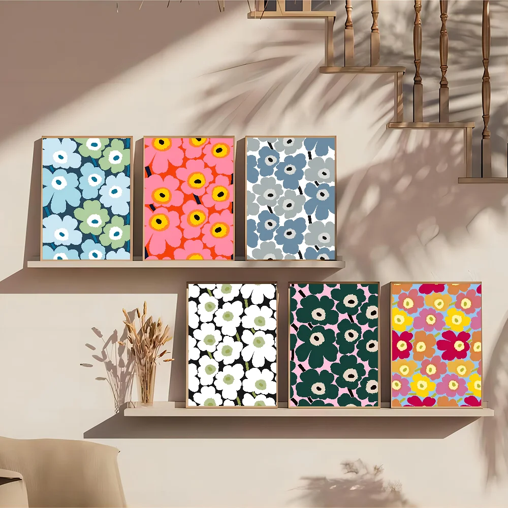 Красочные Аниме Постер С Цветком Мака Наклейки В Стиле Ретро Японский Стиль