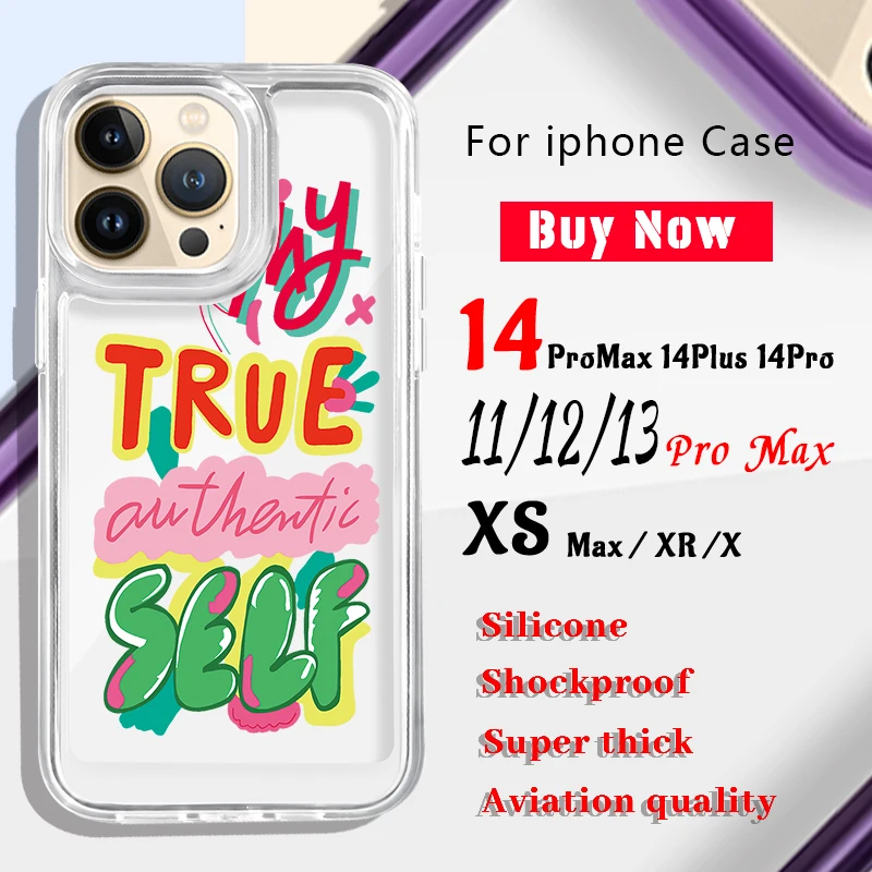 

INS Cartoon Letter Phone Case For iphone 11 12 13 14 Pro XS Max X XR 14Pro 14Plus 13Pro Clear Bumper Hard Acrylic Cover iphone14