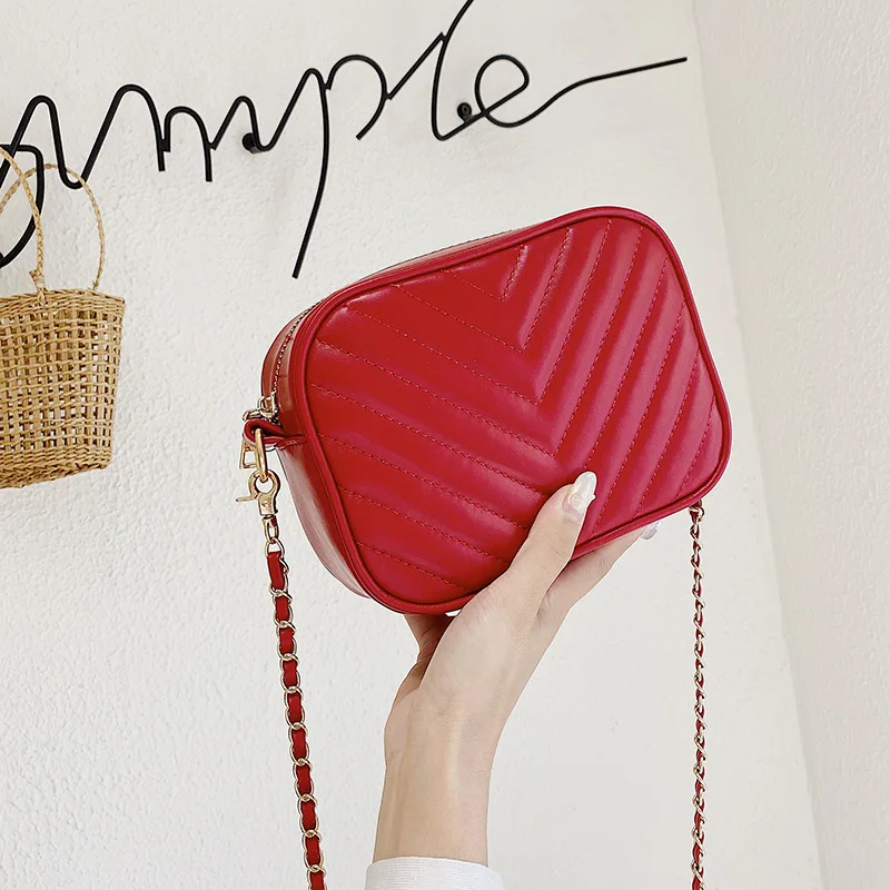 

Сумка на плечо женская с цепочкой, саквояж кросс-боди из экокожи, простая модная сумочка квадратной формы, однотонная, весна 2022