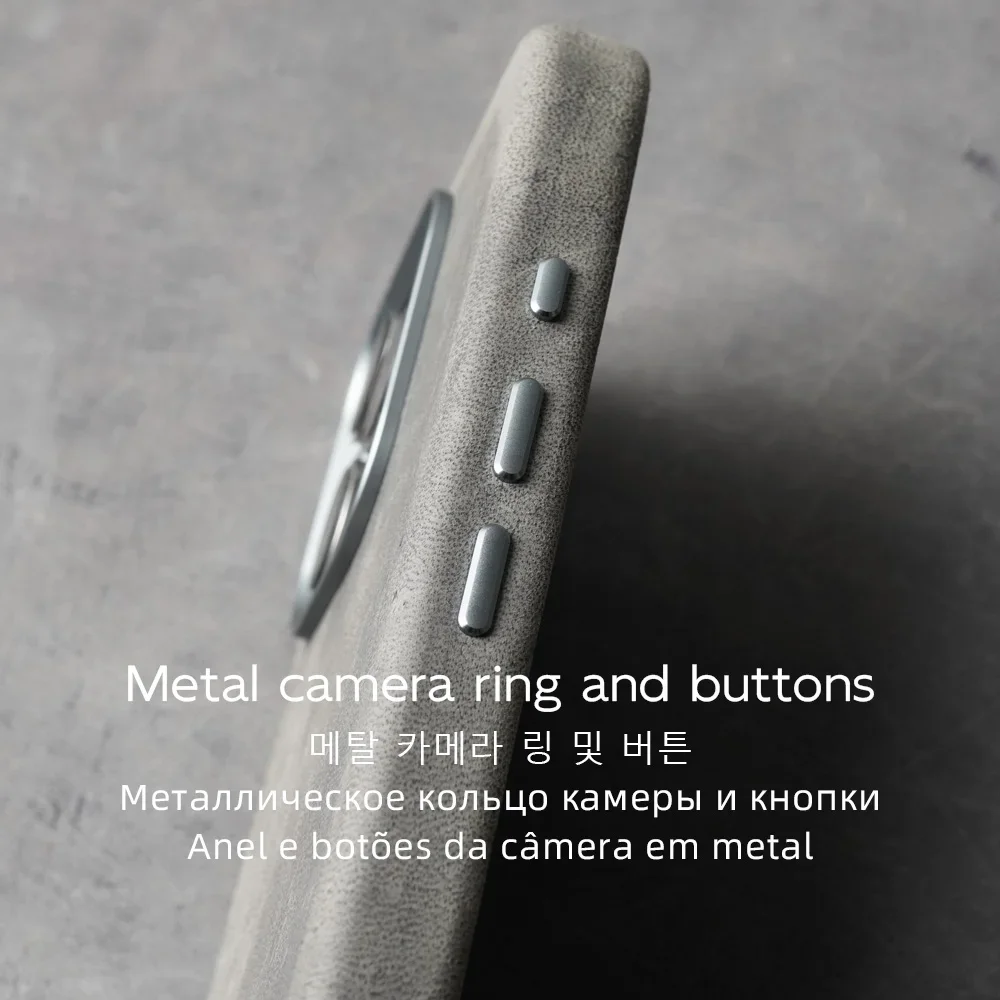 Фото Чехол YMW Scars Crazy Horse из натуральной кожи для iPhone 16 Pro Max 15 14 13, мини-магнитный чехол из искусственной кожи с морозовой воловьей кожей №3