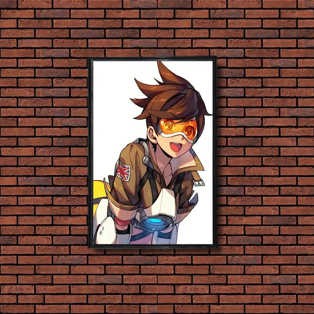 Фото Постер Tracer game D Va Overwatch, модный настенный декор для кофейни, офиса, бара, лучший подарок, качественная наклейка, напечатанная на бумаге PP №3
