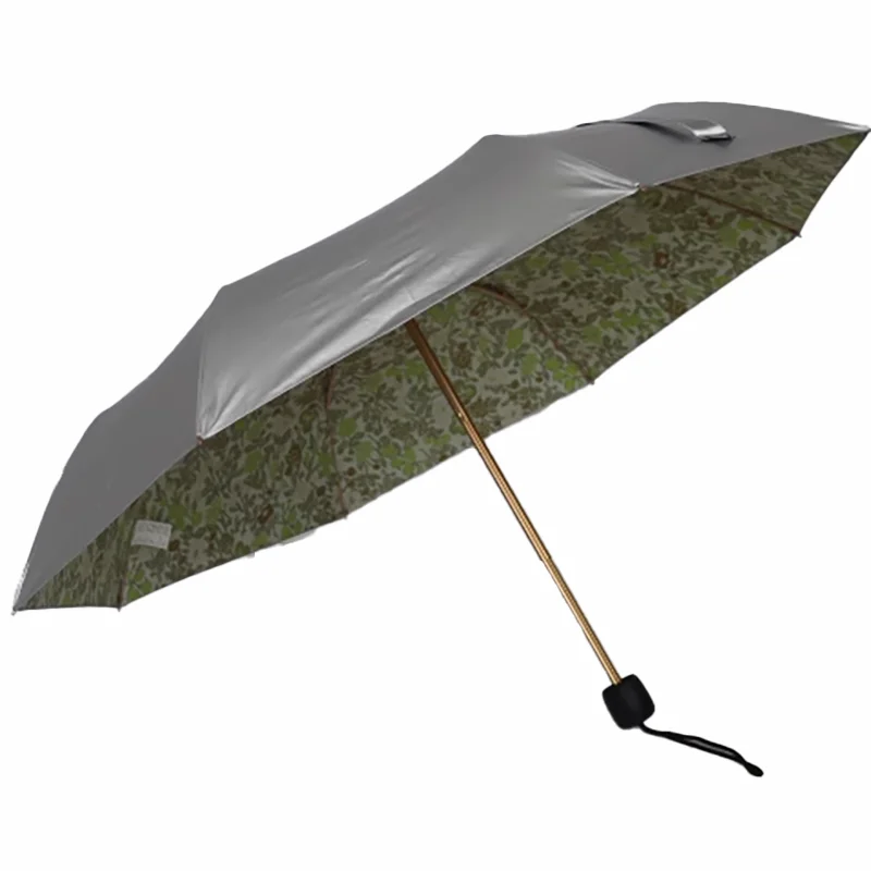 Сверхлегкий титановый серебристый 3-складной зонт от солнца сверхсильная защита