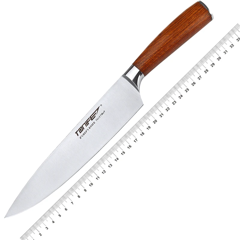 TONIFE 8-дюймовый нож шеф-повара с кухонным ножом из высокоуглеродистой нержавеющей