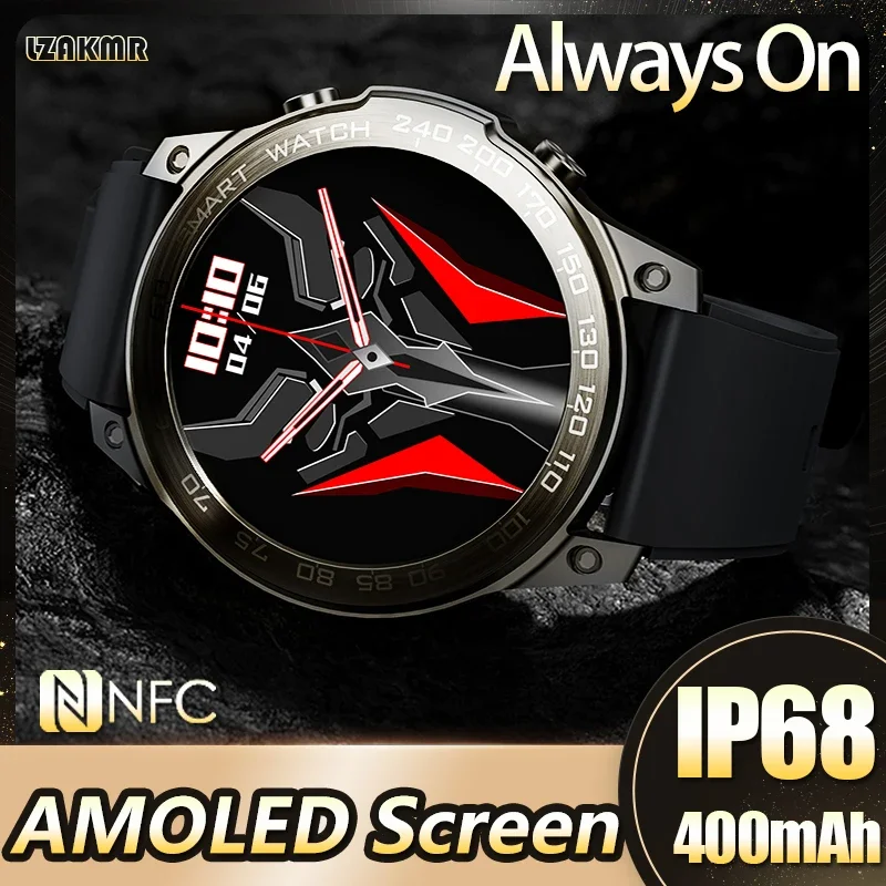 

LZAKMR NEW DM50 Outdoor Smart Watch Man 1.43 Inch AMOLED Screen Always On IP68 Waterproof Smartwatch NFC 400mah 12 Day Standby
