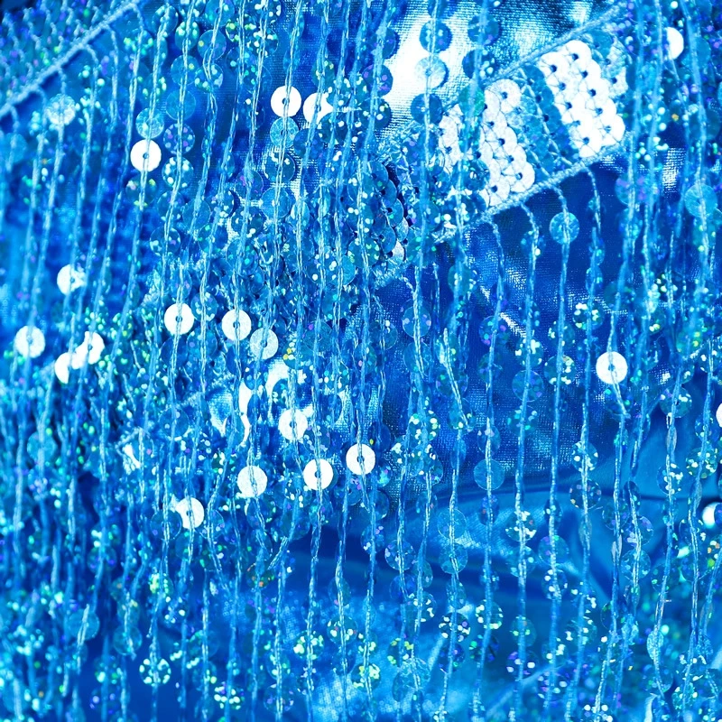 Formal Latin Dance Dresses Backless Sequin Tassel Dance Dress For Women Sexy Sling Halter Salsa Mini Dress Stage Costumes