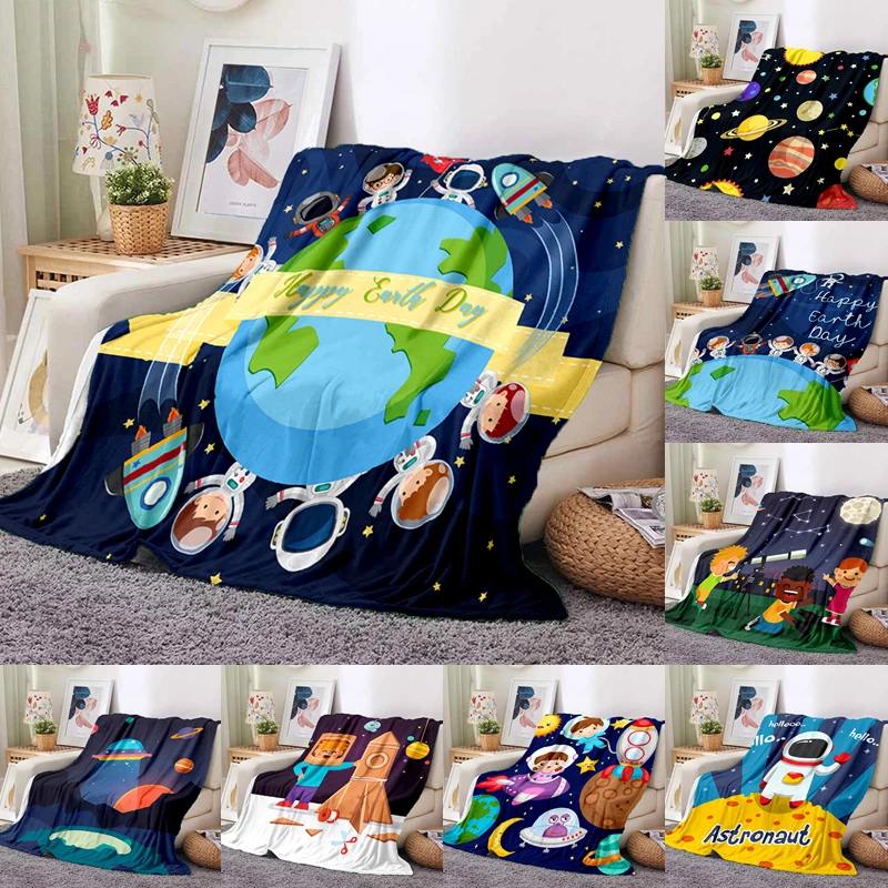 

Cartoon Astronaut Cute Blanket super soft fluffy Fleece Blanket Sofa Bed Yoga blanket tin blankets custom printed blanket