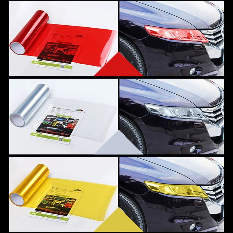 Car Color Change Film 30cmx60cm Headlight Taillight Fog Light Promoted Film Sheet Sticker Translucent Lamp Film Car Styling