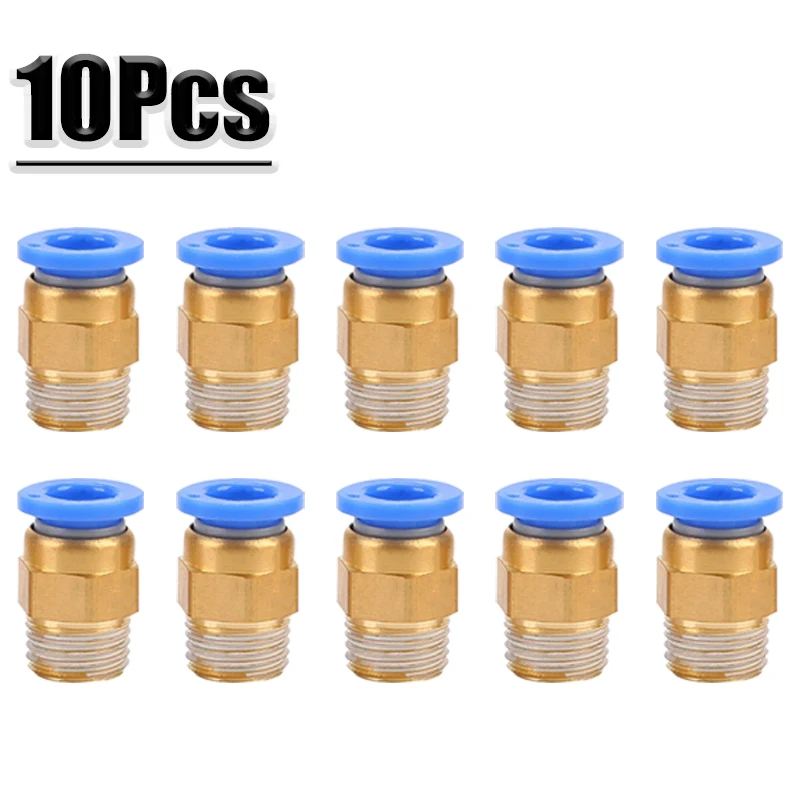 

Пневматические быстроразъемные фитинги 10 шт., 4/6/8/10/12 мм, резьба 1/4", 1/8", 3/8", 1/2"