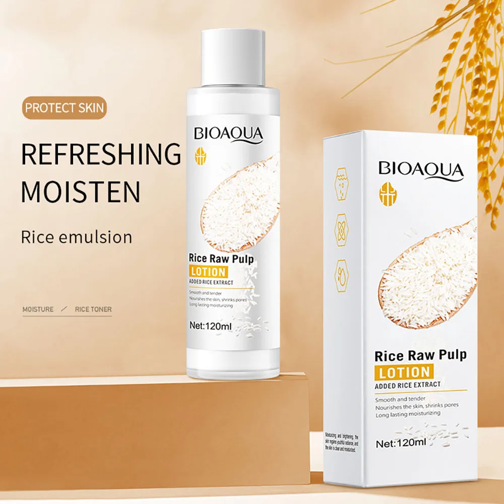 

Rice Puree Emulsion Face Serum Moisturizing Acne Treatment Shrink Pores Repairing Face Tonic Facial Skin Care Products Cosmetics