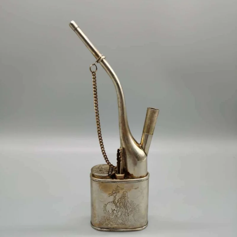 

Wholesale Vintage Vintage Antique Crafts White Copper Hookah Ornaments Copper Cigarette Set Hoyah Ornaments