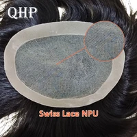 Men Toupee 100%  Real Human Hair Lace And Npu Wig For Men Australia Capillary Prosthesis 6inch Indian Hair Replacement  System
