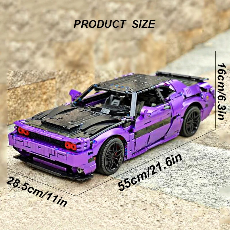 nie będziesz 152910 ny fioletowy super samochód sportowy hipercar klocki DIY Puzzle zabawki edukacyjne świąteczne prezenty dla dzieci