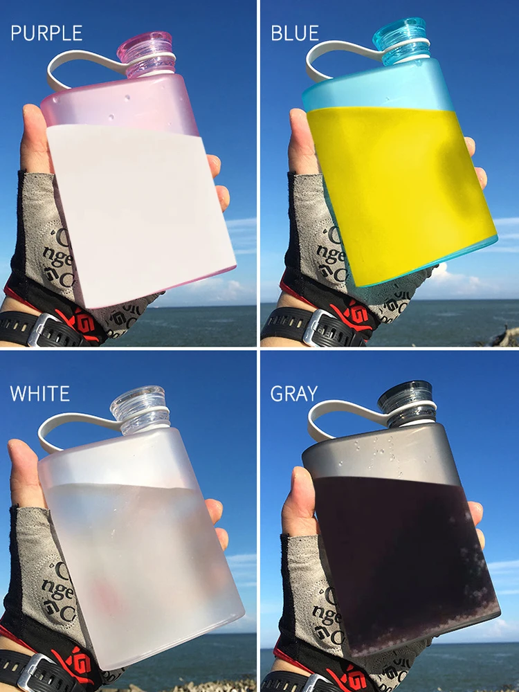 Бутылка для воды квадратная портативная плоская фляжка A5 симпатичная чашка