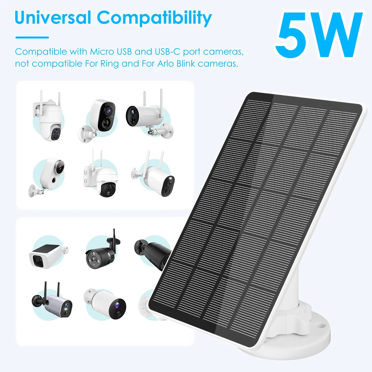 Солнечные Панели Для Камеры IP65 Водонепроницаемое Солнечное Зарядное Устройство