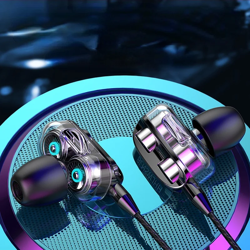 

6D In-Ear Stereo High Bass Headphone In-Ear 3.5MM Wired Earphones Metal HIFI Earpiece with MIC for Xiaomi Samsung Huawei Phones