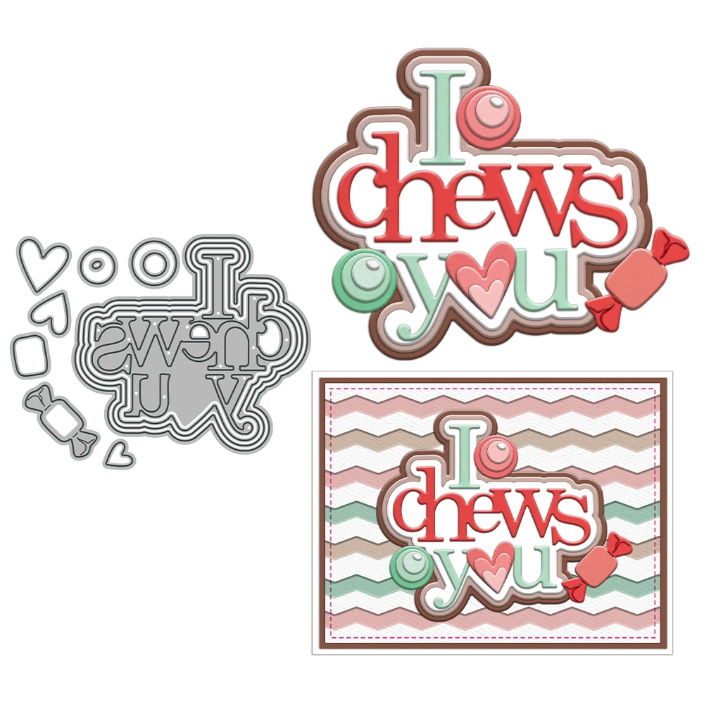 MangoCraft I Chews You Вырубные штампы Love Heart День святого Валентина DIY Товары для