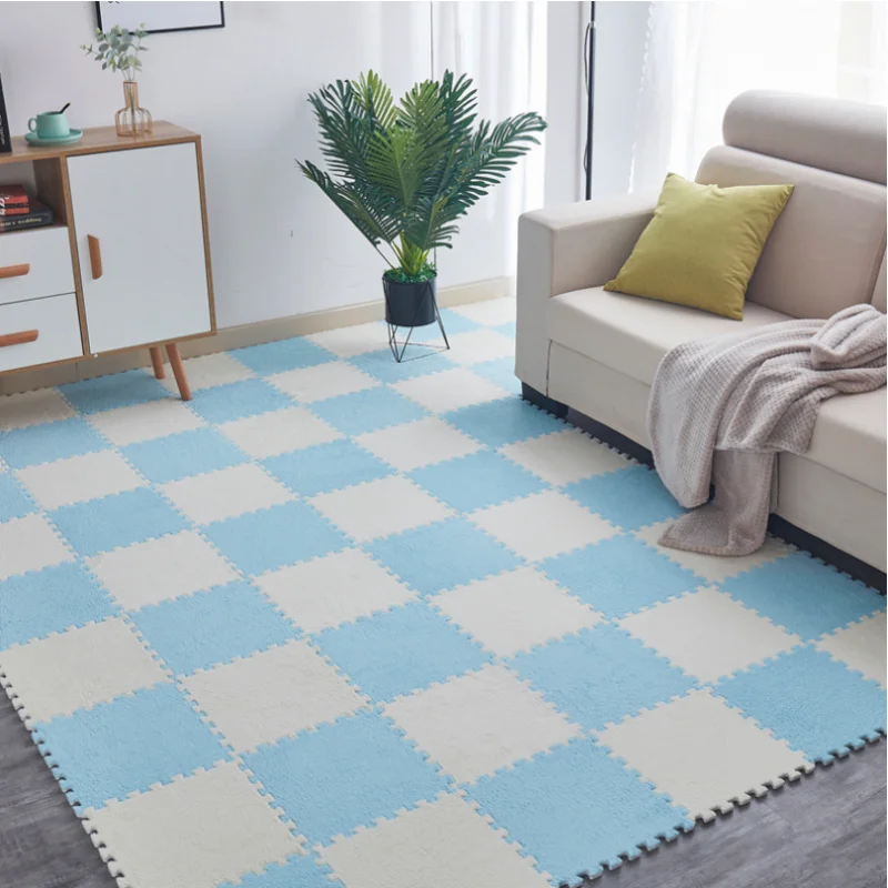

10PCS Splicing Carpet for Baby Playing Crawling Soft Plush Household Decorative Carpet EVA Foam Floor Puzzle Mat Kids Playmat