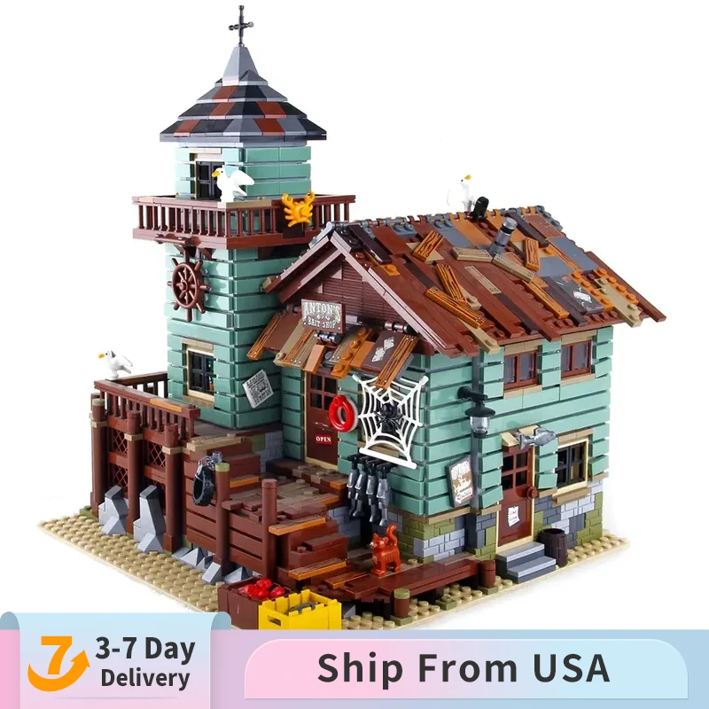 

Креативные идеи, серия 16050, украшение рыболовного домика, модель 2049 шт., строительные блоки, кирпичи, игрушки, детский подарок на день рождени...