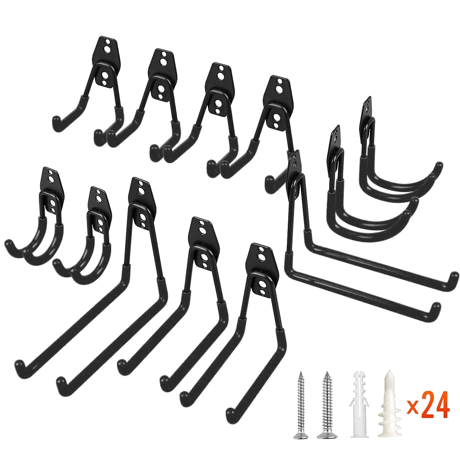 

12pcs Garage Hook Heavy Duty Tool Hangers Wall Mount Garage Organizer Rack Hook Holder for Bicycles Ladder Hose Skateboard