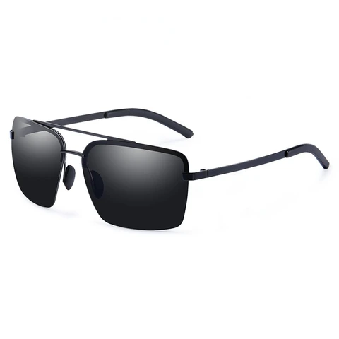 Поляризованные солнцезащитные очки мужские стальные половинчатые очки квадратной формы с двойным лучом Модные поляризованные солнцезащитные очки для вождения солнцезащитные очки для мужчин