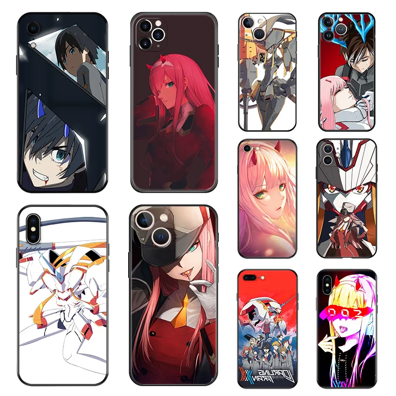 Matte Phone Case For iphone 16 Plus 15 14 13 12 11 Pro Max Mini 7 8 XR 16Pro XSMax 15Pro Darling in the FranXX Black Soft Cove