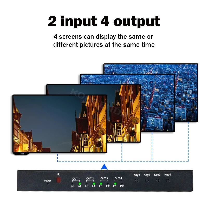 4k HDMI матрица 2X4 сплиттер 4K 60 Гц 2 в 4 выхода переключатель аудио экстрактор AUX SPDIF