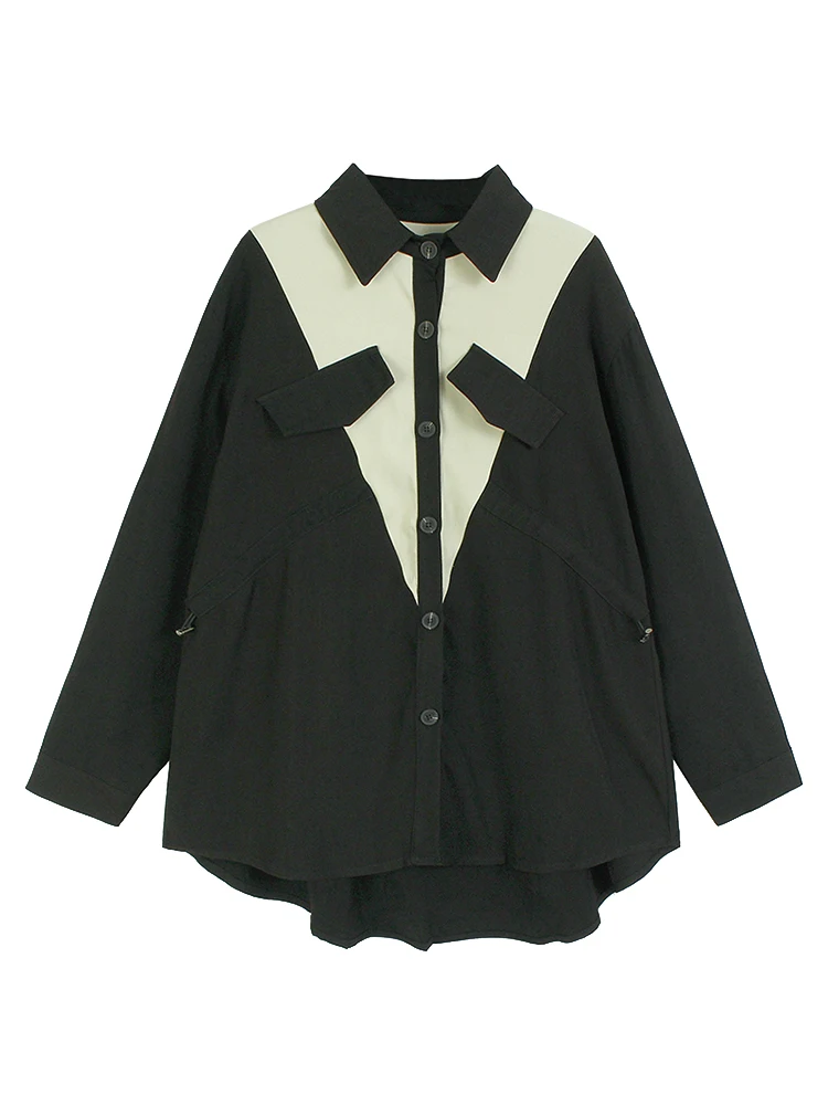 Женская свободная рубашка с длинным рукавом Повседневная универсальная