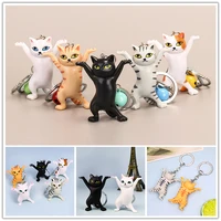 multi styles dancing cat keychain cartoon kitten ornament keyring women bag pendant funny design kids girls birthday gift
