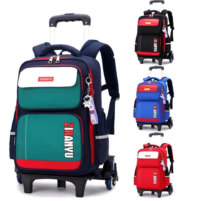 For Kids Girls Boy Wheeled Bag Student Trolley Schoolbags Ca