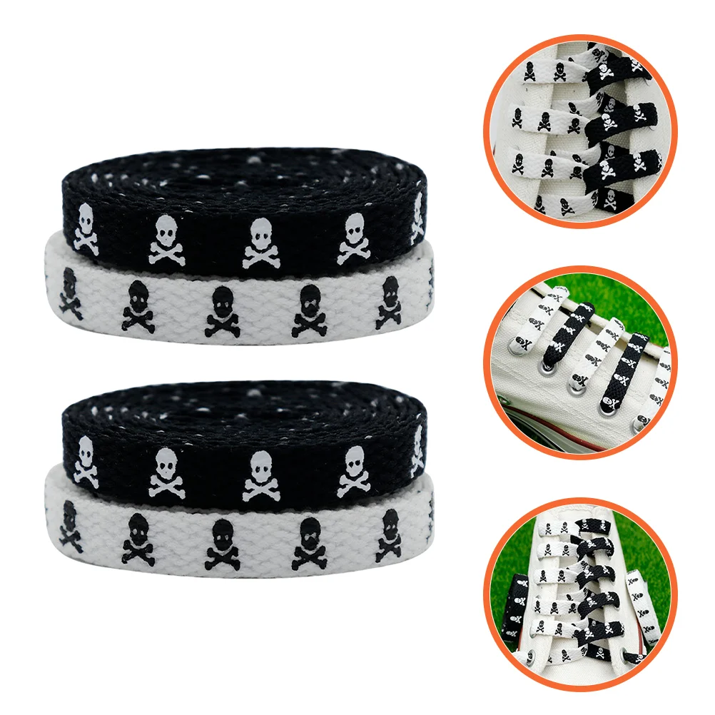 

2 Pair Printed Shoe Laces Flat Shoelace Shoe Laces String for Women Men