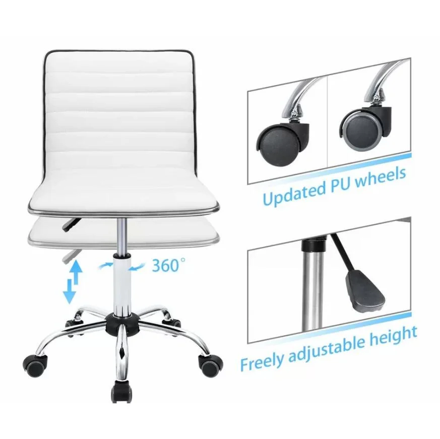 

Faux Leather Task Office Chair for Shiny chrome metal border and base