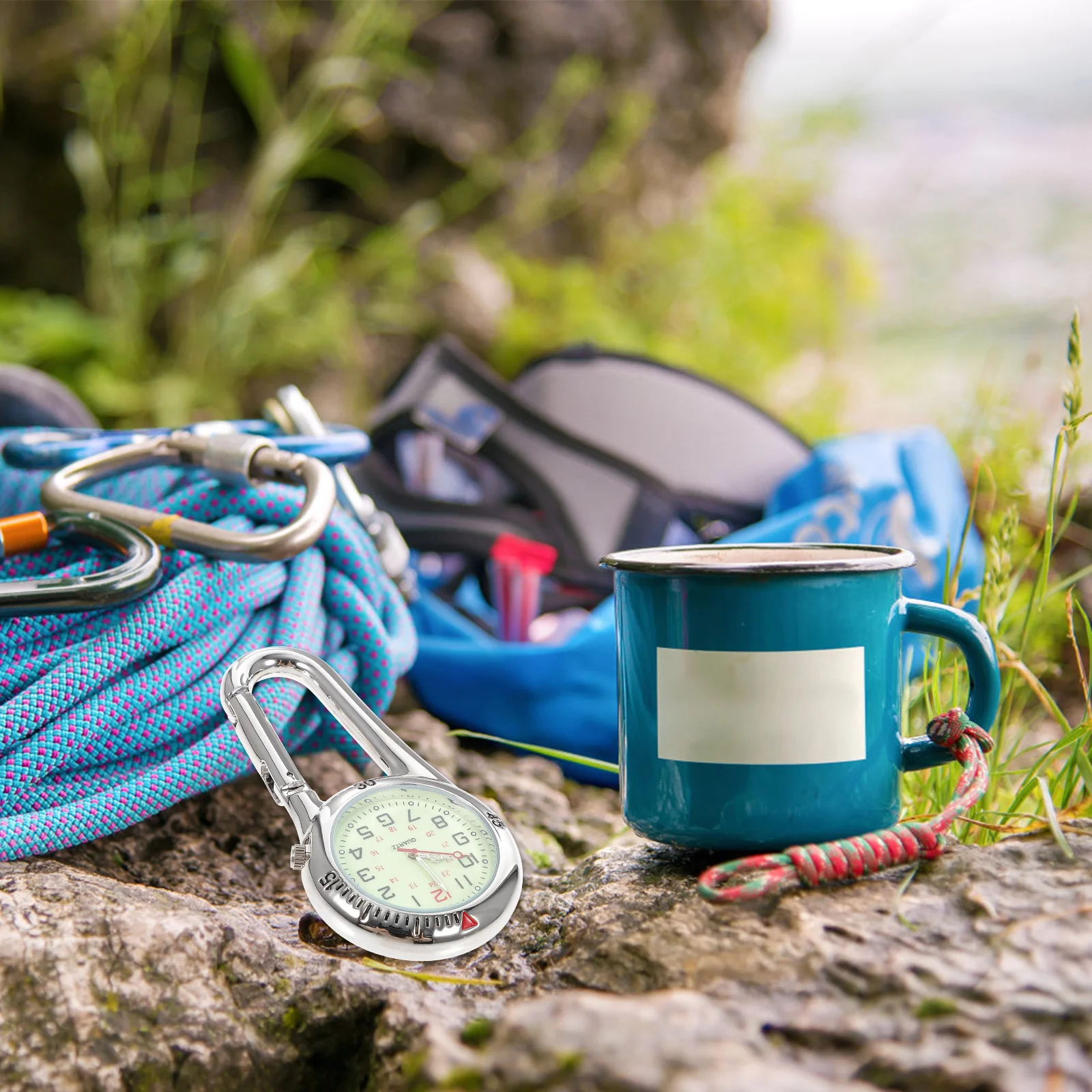 Кварцевые часы с клипсой ночник сплав рюкзак унисекс пряжка ремень брелок черный