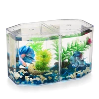 highly transparent aquarium betta aquaruim small aquarium for fish bowl double lattice diamond incubation box fishbowl supplies