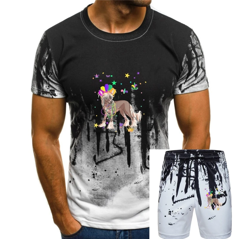

Men T Shirt Chinese Crested Dog Mardi Gras T Shirt P Women t-shirt
