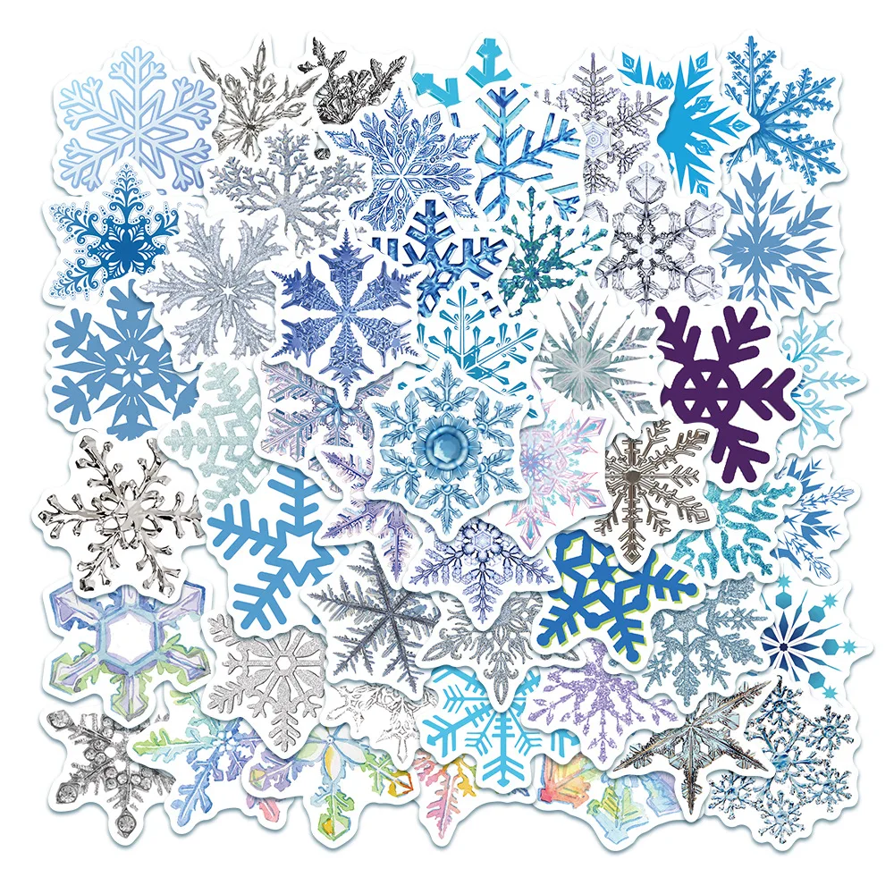 

10/30/50 PCS Frozen Beautiful Snowflake Stickers For Helmet Laptop Phone DIY Skateboard Trolley Case For Girl