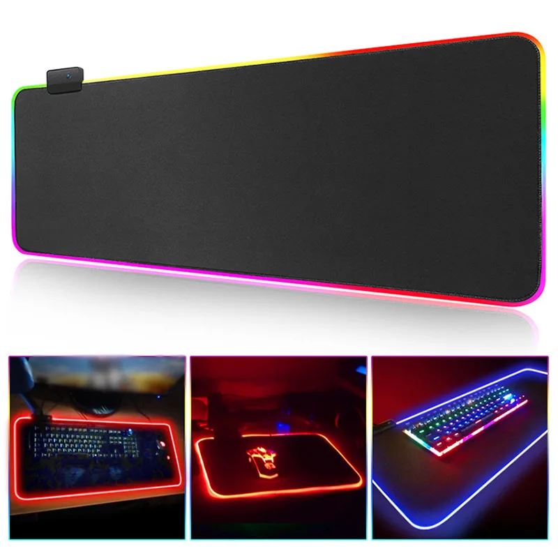 

Игровой коврик для мыши с подсветкой, большой размер XXL, компьютерный коврик для мыши, Настольный коврик, можно настроить