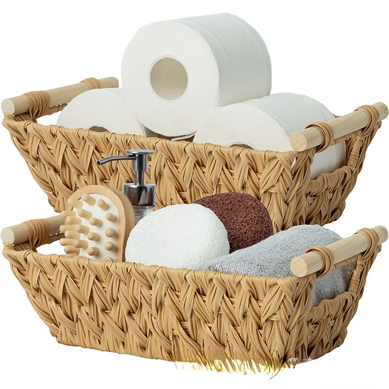 

Настольная корзина для хранения закусок с двумя ручками для хранения косметики