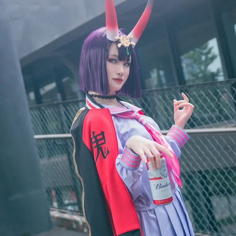 Fate/Grand Order Assassin Shuten-douji Cos Woman JK Сексуальная униформа моряка Косплей Костюм Хэллоуин