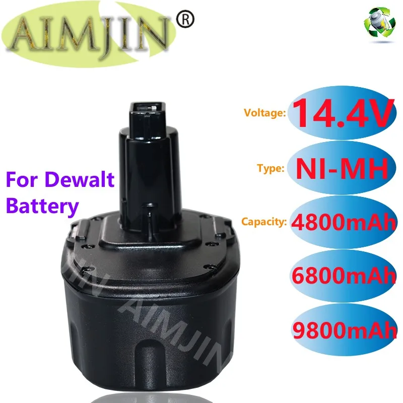 

100%Origina lNew 14.4V NIMH Battery Replacement Tool For DeWalt 4.8Ah/6.8Ah/9.8Ah DC9091 DE9038 DE9091 DE9092 DW9091 DW9094