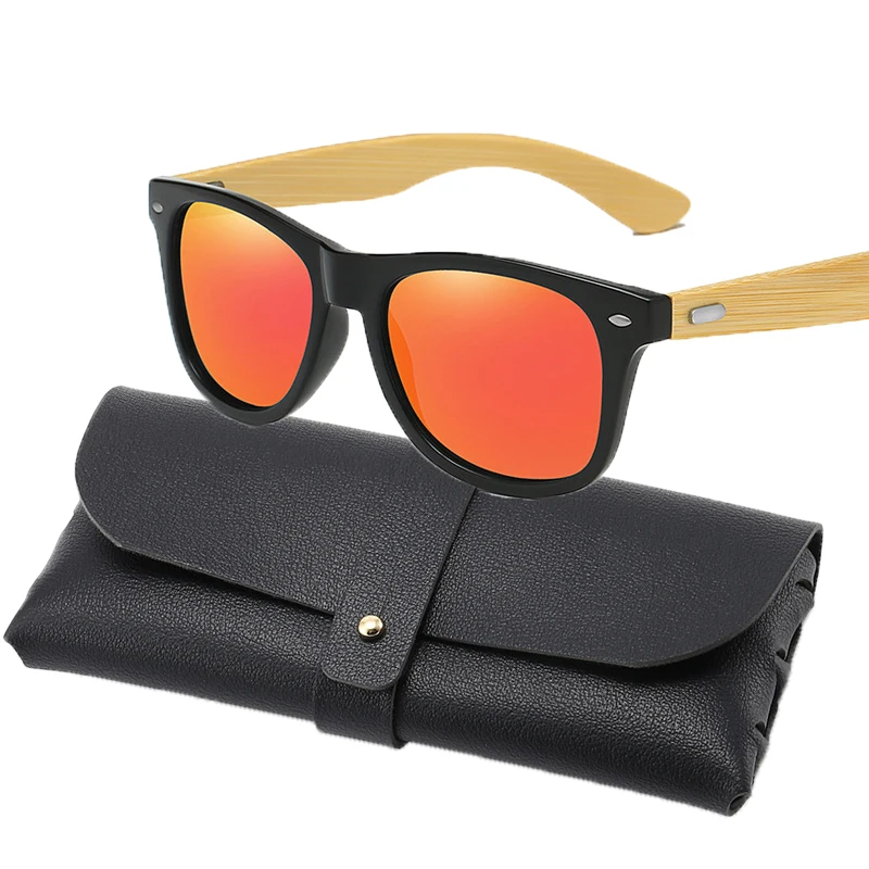 

Fashionable Bamboo Wood Sunglasses Square Frame Driving Outing Sun Glasses Vintage Driving Black Fishing Eyewear UV400