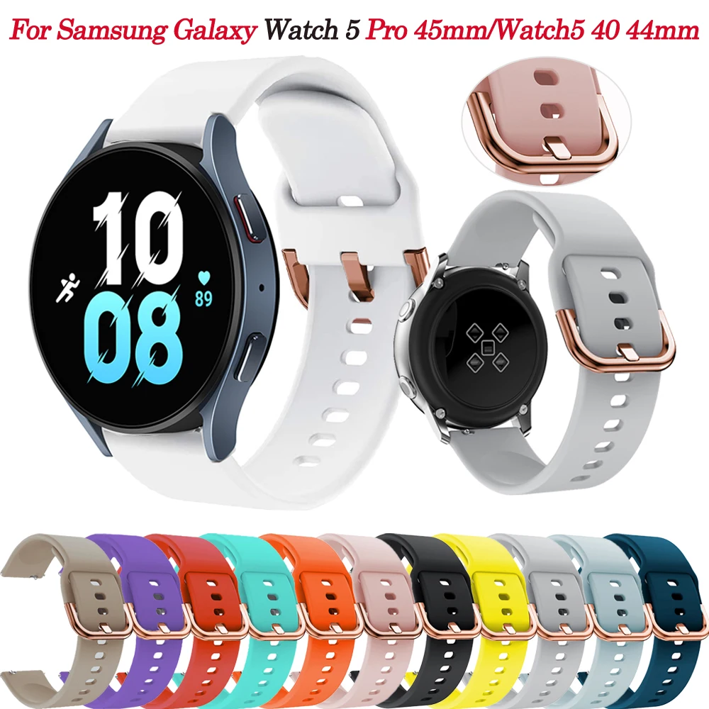 

Ремешок силиконовый для Samsung Galaxy Watch 5 Pro 45 мм, браслет для наручных часов 4 5 40 мм 44 мм/4 Classic 42 мм 46 мм Gear S2, умные часы, 20 мм