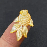 natural yellow shell beads carved fish shape jewelry diy making bracelet necklace earring charms accessory high quality pendants