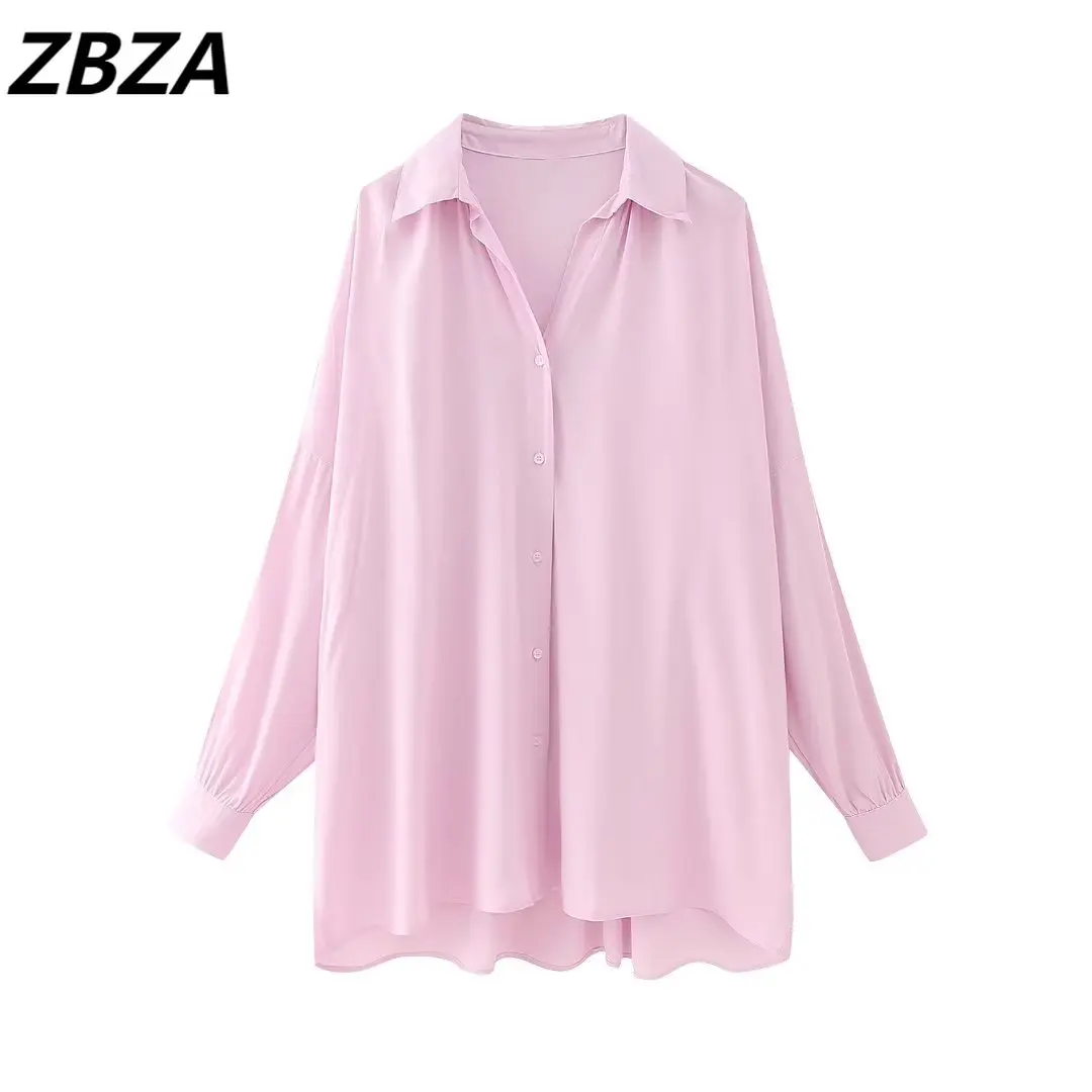 

Новинка 2023, модные женские летние длинные стильные блузки ZBZA, винтажные женские рубашки с длинным рукавом и пуговицами, шикарные топы